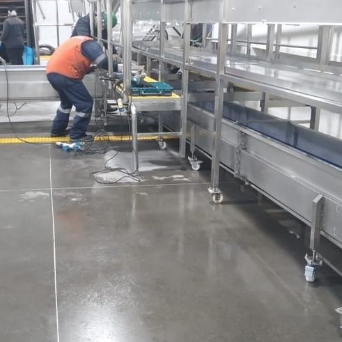 Cinta transportadora montada en planta